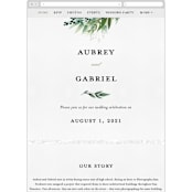 "Mixed Greenery" - Wedding Website in Emerald by Susan Moyal - Mobile Layout