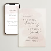 "Softly Layered" - Wedding Website in Blush by Everett Paper Goods - Match Your Stationery