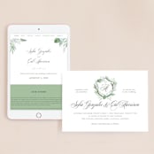 "Botanical Seal" - Wedding Website in Pastel by Kristen Smith - Match Your Stationery