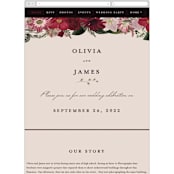 "Midnight Botanicals" - Wedding Website in Cranberry by Susan Moyal - Mobile Layout