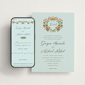 "Tropical Crest" - Wedding Website in Papaya by Susan Moyal - Match Your Stationery