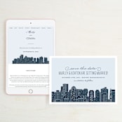 "Big City - Boston" - Wedding Website in Pale blue by Hooray Creative - Match Your Stationery