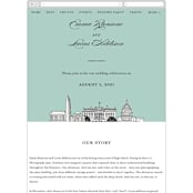 "Big City - Washington DC" - Wedding Website in Mint Green by Hooray Creative - Guest Management