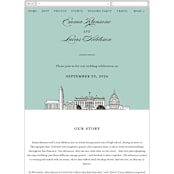 "Big City - Washington DC" - Wedding Website in Mint Green by Hooray Creative - Mobile Layout