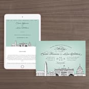 "Big City - Washington DC" - Wedding Website in Mint Green by Hooray Creative - Match Your Stationery