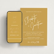 "Marked" - Wedding Website in Mustard by JoAnn Jinks - Match Your Stationery