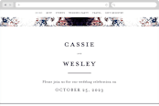 "Floral Cascade" - Wedding Website in Navy by Phrosné Barwood - Desktop Design
