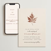 "Leaf Print" - Wedding Website in Rust by Katharine Watson - Match Your Stationery