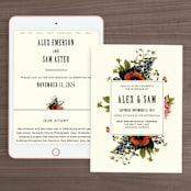 "Vintage Garden Invite" - Wedding Website in Vintage Beige by Alisa Wismer - Match Your Stationery