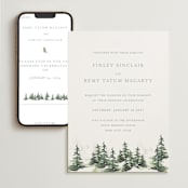 "On the Slopes" - Wedding Website in Fog by Mere Paper - Match Your Stationery