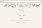 "Painted Ferns" - Wedding Website in Cream by Amy Kross - Desktop Design
