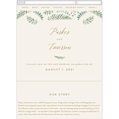 "Painted Ferns" - Wedding Website in Cream by Amy Kross - Guest Management