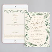 "Painted Ferns" - Wedding Website in Cream by Amy Kross - Match Your Stationery