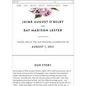 "Peony" - Wedding Website in Ice Mist by Cass Loh - Guest Management