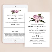 "Peony" - Wedding Website in Ice Mist by Cass Loh - Match Your Stationery