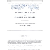"Poetic Watercolor Flowers" - Wedding Website in Periwinkle by Qing Ji - Guest Management