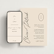 "Script and Monogram" - Wedding Website in Sand by Carolyn MacLaren - Match Your Stationery