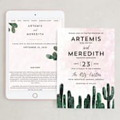 "Cacti" - Wedding Website in Rose Crystal by Cass Loh - Match Your Stationery