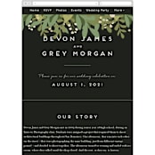 "Laurel of Greens" - Wedding Website in Midnight by Jennifer Wick - Guest Management