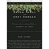 "Laurel of Greens" - Wedding Website in Midnight by Jennifer Wick - Mobile Layout