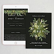 "Laurel of Greens" - Wedding Website in Midnight by Jennifer Wick - Match Your Stationery