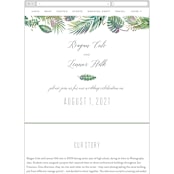 "Tropical Foliage" - Wedding Website in Fern by Hooray Creative - Guest Management