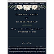 "Peonies & Berries" - Wedding Website in Winter White by Susan Moyal - Mobile Layout