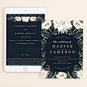 "Peonies & Berries" - Wedding Website in Winter White by Susan Moyal - Match Your Stationery