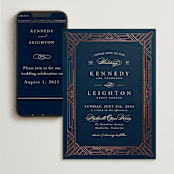 "Opulent Border" - Wedding Website in Navy by Hooray Creative - Match Your Stationery