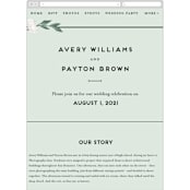 "Botanical Name Plate" - Wedding Website in Sage by Shiny Penny Studio - Guest Management