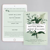 "Botanical Name Plate" - Wedding Website in Sage by Shiny Penny Studio - Match Your Stationery