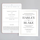 "Gilded Frame" - Wedding Website in Snow by Stacey Meacham - Match Your Stationery