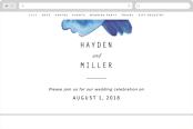"Modern Water" - Wedding Website in Celestial by Olivia Raufman - Desktop Design