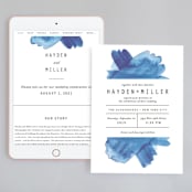 "Modern Water" - Wedding Website in Celestial by Olivia Raufman - Match Your Stationery