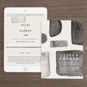 "Midtown" - Wedding Website in Stone by Hudson meet Rose - Match Your Stationery