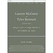 "Modern Bookmark" - Wedding Website in Cactus by Jill Means - Mobile Layout