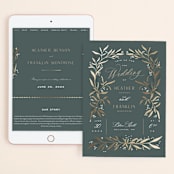 "Gilded" - Wedding Website in Slate by Leah Bisch - Match Your Stationery