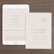 "Emblem" - Wedding Website in Champagne by Everett Paper Goods - Match Your Stationery