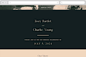 "Chin-Chin" - Wedding Website in Midnight Spruce by Annie Clark - Desktop Design
