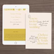 "Brooklynite" - Wedding Website in Bisque by Annie Clark - Match Your Stationery