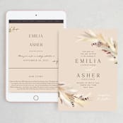"Bohemian Pampas" - Wedding Website in Sand by Kaydi Bishop - Match Your Stationery