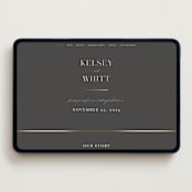 "Over Monogram" - Wedding Website in Stormy by Jessica Williams - Desktop Design