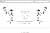 "Floral Union" - Wedding Website in Black Sugar by Pati Cascino - Desktop Design