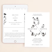 "Floral Union" - Wedding Website in Black Sugar by Pati Cascino - Match Your Stationery