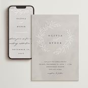 "Abundant Wreath" - Wedding Website in Fog by Pixel and Hank - Match Your Stationery