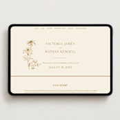 "Floral Type Arch" - Wedding Website in Cream by Baumbirdy - Desktop Design