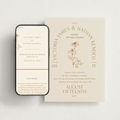 "Floral Type Arch" - Wedding Website in Cream by Baumbirdy - Match Your Stationery