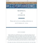"Mediterranean Tiles" - Wedding Website in Ocean by GeekInk Design - Mobile Layout
