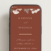 "Leaf Cascade" - Wedding Website in Latte by Alethea and Ruth - Mobile Layout