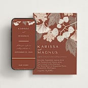 "Leaf Cascade" - Wedding Website in Latte by Alethea and Ruth - Match Your Stationery